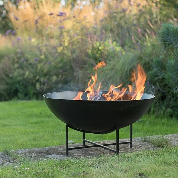 Iron Fire Pit Bowl With Cross Base - Image 2