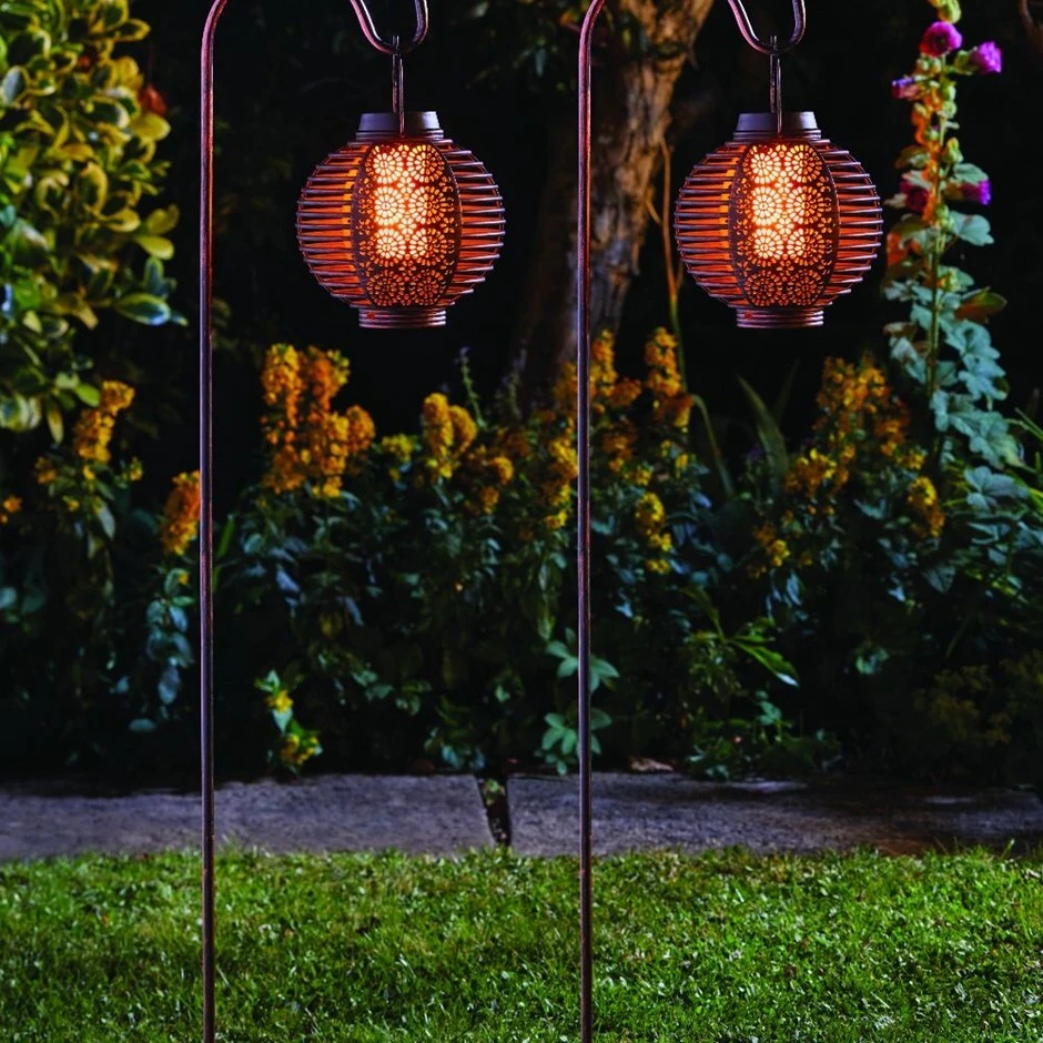 Forli Flaming Lanterns - Set Of 2